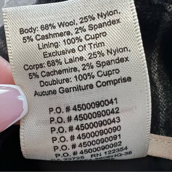 Aritzia Wilfred Pinstripe Wool Cashmere Blend Straight Leg Pants Gray 6 - Picture 10 of 11